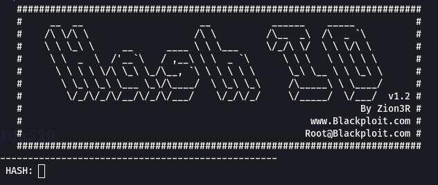 Hash Identifier Screen