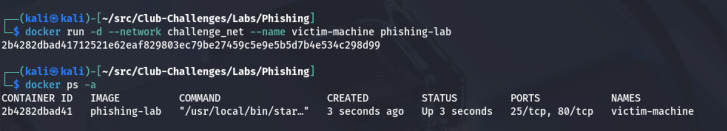 ps -a output
